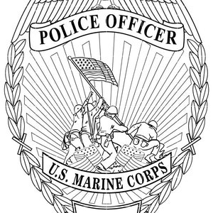 Marinepolitie svg-badge, USMC MP-badge Vector zwarte witte omtrek zonder nummer