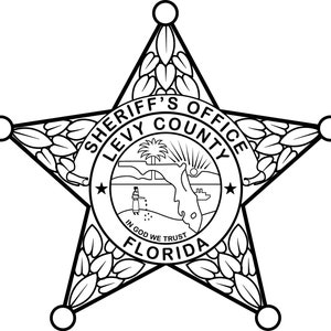 Florida Sheriff Badge Levy County Vektordatei Abzeichen, schwarz weiß, svg, Kontur, cnc cut, laser cut, digital, holzgravur, laser, datei