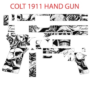 Colt 1911 gravure ontwerp badge, SVG, Vector, DXF, CNC, Cricut, svg, lasergesneden, lasergravure-bestand, vinyl gesneden bestand