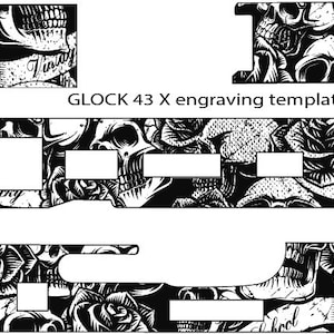 Glock 43 X-gravuresjabloon Badge, SVG, Vector, DXF, CNC, Cricut, svg, lasergesneden, lasergravurebestand, vinyl gesneden bestand, overzicht