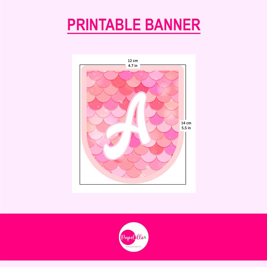 Printable Mermaids Banner, Mermaid Party Decoration, Mermaid Banner A-Z, Mermaid Decoration ...