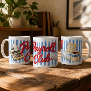 Mug Paie – Mug aquarelle Club Paie, Cadeau pour spécialiste paie, Cadeau pour employé de paie, Cadeau pour collègue de paie