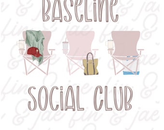 Baseline social club PNG Baseball Club Sublimation digital download, pink baseball mom mama