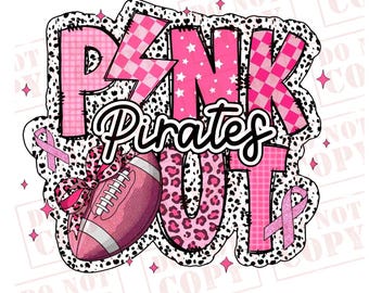 Pink Pirates Mascot PNG, October Awareness Design (Digital Download)