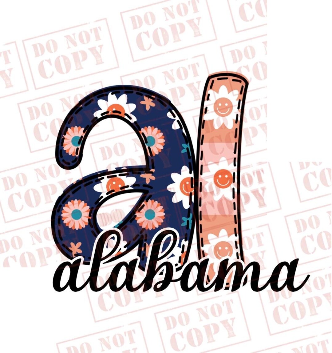 Alabama PNG, Floral Letters Png, State With Flower Design. - Etsy