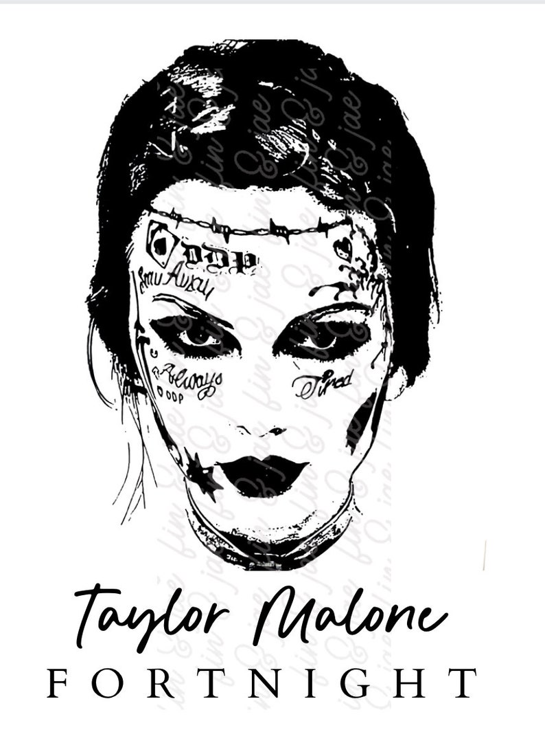 Taylor Swift Malone, SVG png Fortnight design for shirt making, bags, mugs image 1