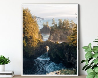 Fine Art Oregon Coast Print – Natural Bridges Framed Fine Art Photography Wall Decor
