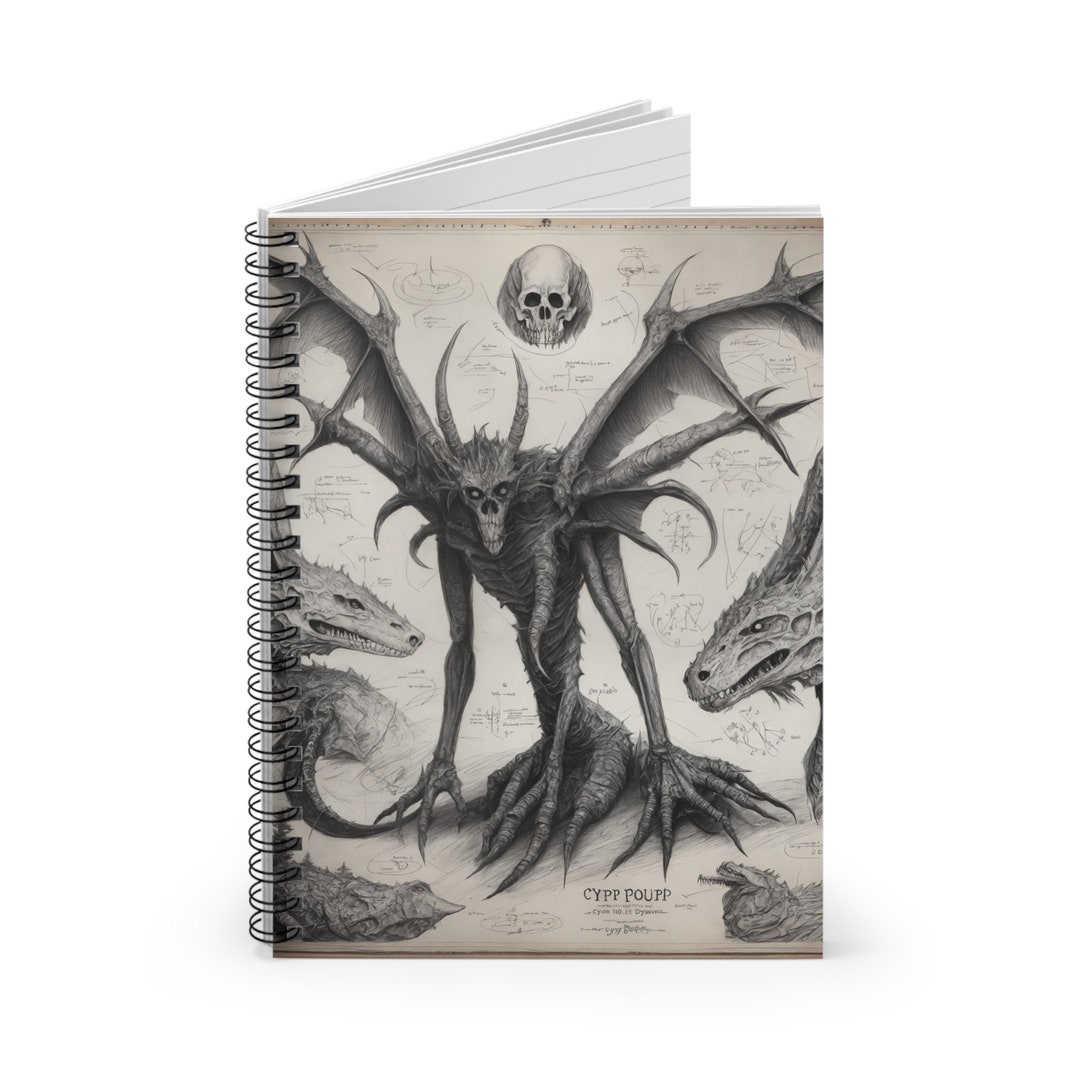 The Dusk Stalker Cryptic Creature Spiral Notebook Gothic Horror-themed ...