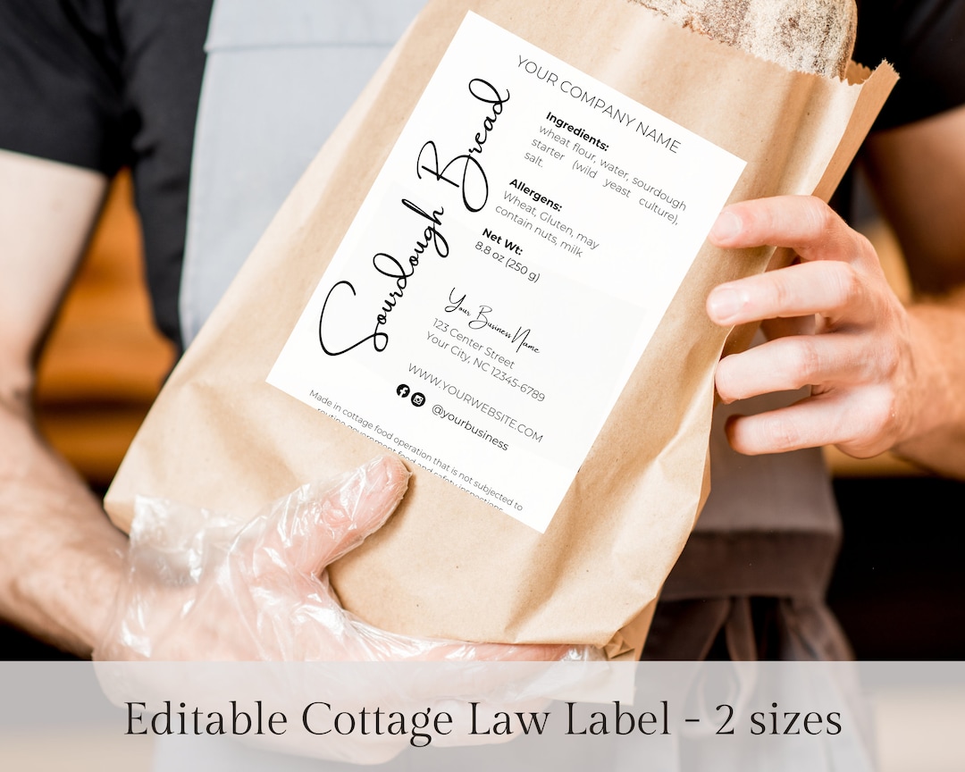 Cottage Law Bakery Labels Cottage Food Label Template Label Ingredient