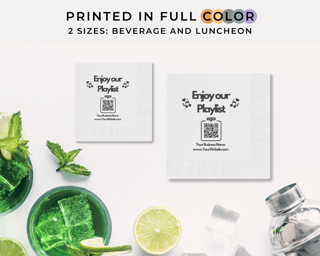 Custom QR Code Napkins: Personalized Corporate Event Cocktail ...