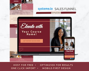 Systeme.io Course Sales Page Template: Feminine Coaching Website