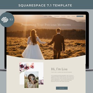 Squarespace Website Template Wedding Photography Website Template for Photographer Squarespace Template Wedding Planner Website