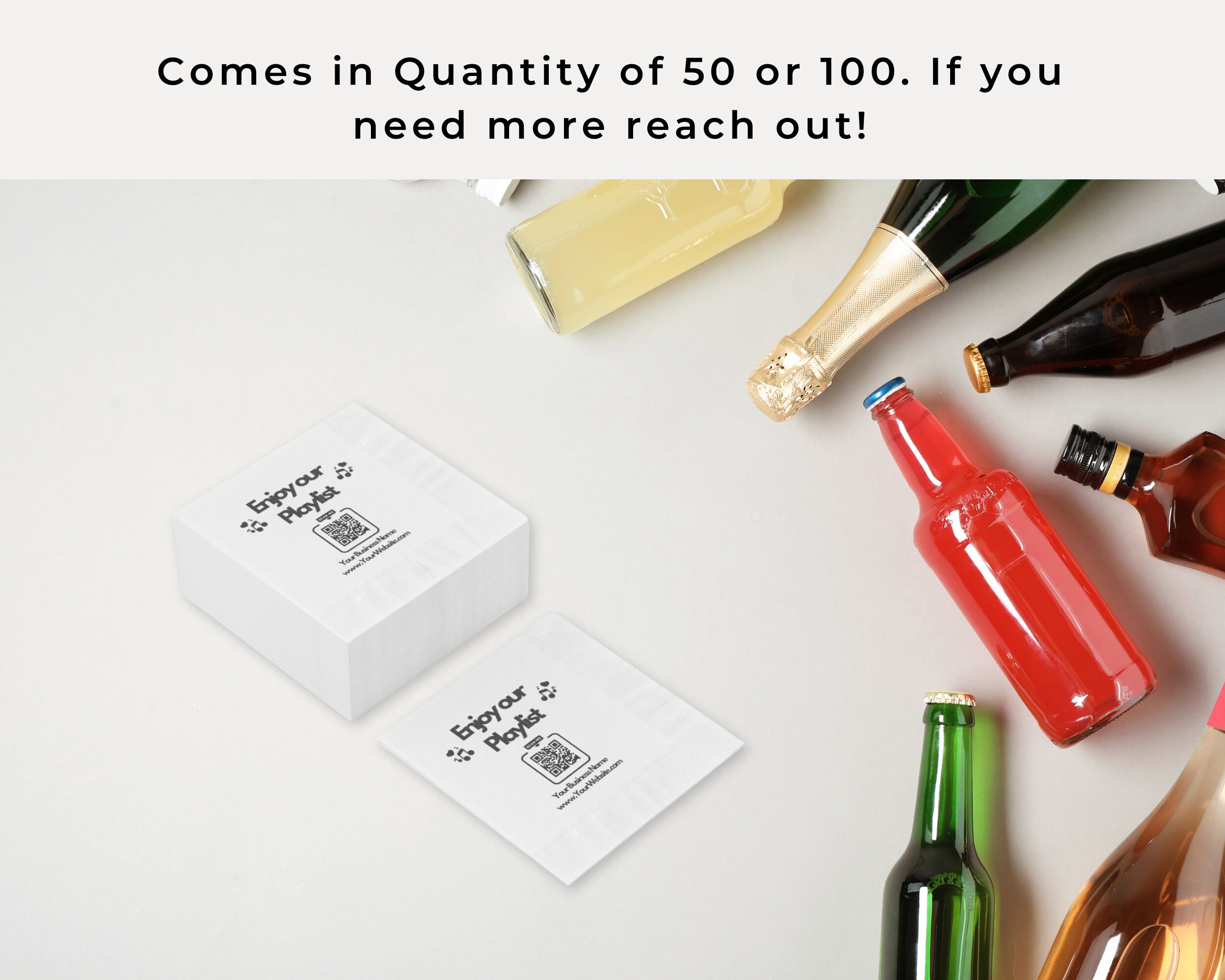 Custom QR Code Cocktail Napkins: Personalized Event Branding - Etsy