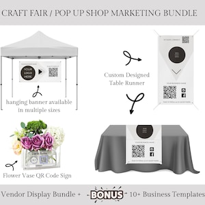 Vendor Display Bundle Business Logo Sign Craft Fair Display Small Business Farmer's Market Scan to Pay QR Code Sign Pop Up Shop Bundle
