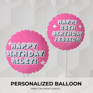 Personalized Balloon for Birthday Gift Pink Decor Party Decorations Funky Office Party Decorations Girly Cubicle Decor Custom Balloon