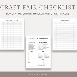 Pop up Event Checklist Craft Fair Checklist  Tracker for Pop Up Event Vendor Checklist Vendor Booth Setup Organizer Inventory Tracker