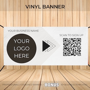 Custom Logo Banner Vendor Display Branding Pop Up Event Decor Branded Tablecloth Marketing Tool with QR Code Sign for Trade Show Event Decor