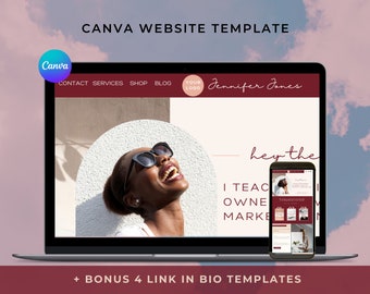 Feminine Canva Website Template: Sales Page & Link In Bio (PDF)