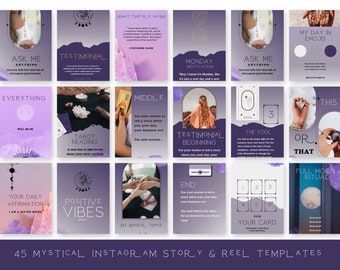 Tarot Instagram Story Templates: Spiritual Social Media Content (Canva)