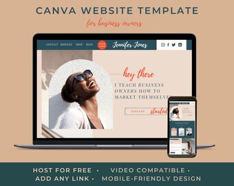 Plantilla de sitio web de Canva Página de ventas de una página Plantilla de sitio web de página de destino personalizable Creador de cursos de coaching de Canva Embudo de ventas