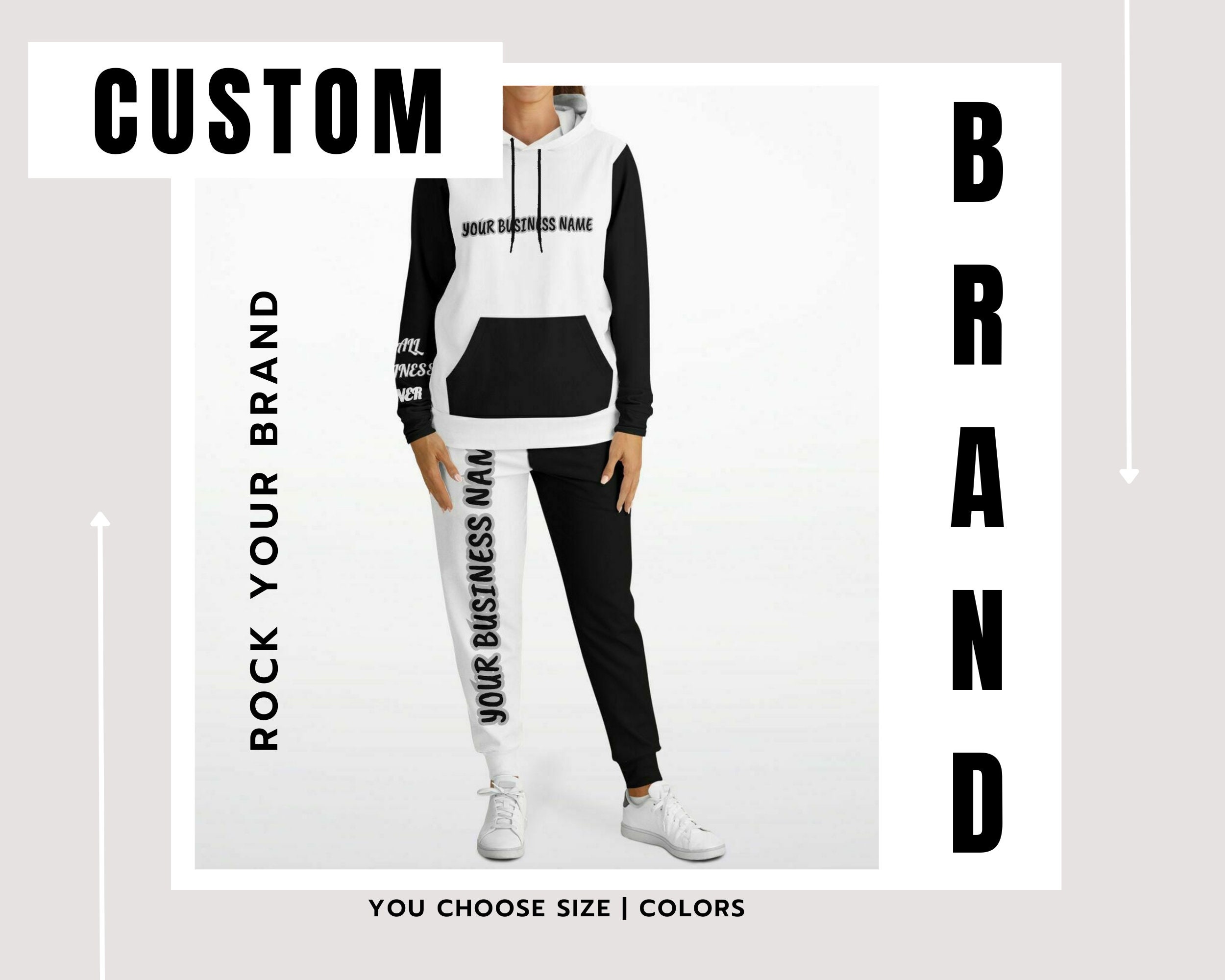Custom Logo Hoodie Set Personalized Hoodie Custom Pants Custom Sweatpants Custom Hoodie Jogger Set Custom Apparel Custom Logo Sweatshirt Etsy