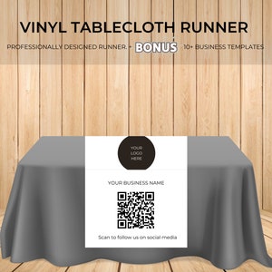 Custom Tablecloth Runner with Business Logo Personalized Table Runner for Vendor Display Branded Runner Logo Tablecloth Rectangle