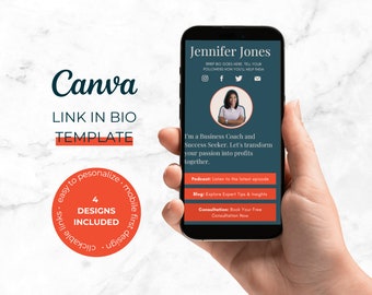 Canva Link in Bio Website Template: Coaching Landing Page (PDF)