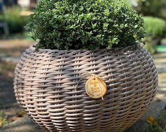 Rattan Flower Planter, Decorative Plant Pot, Woven Basket for Plants