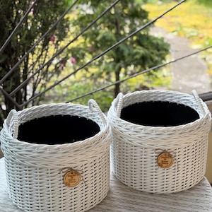 Rattan Flower Planter, Decorative Plant Pot, Woven Basket for Plants