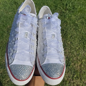 Pearl & Rhinestone Bling Converse: Custom Wedding Sneakers