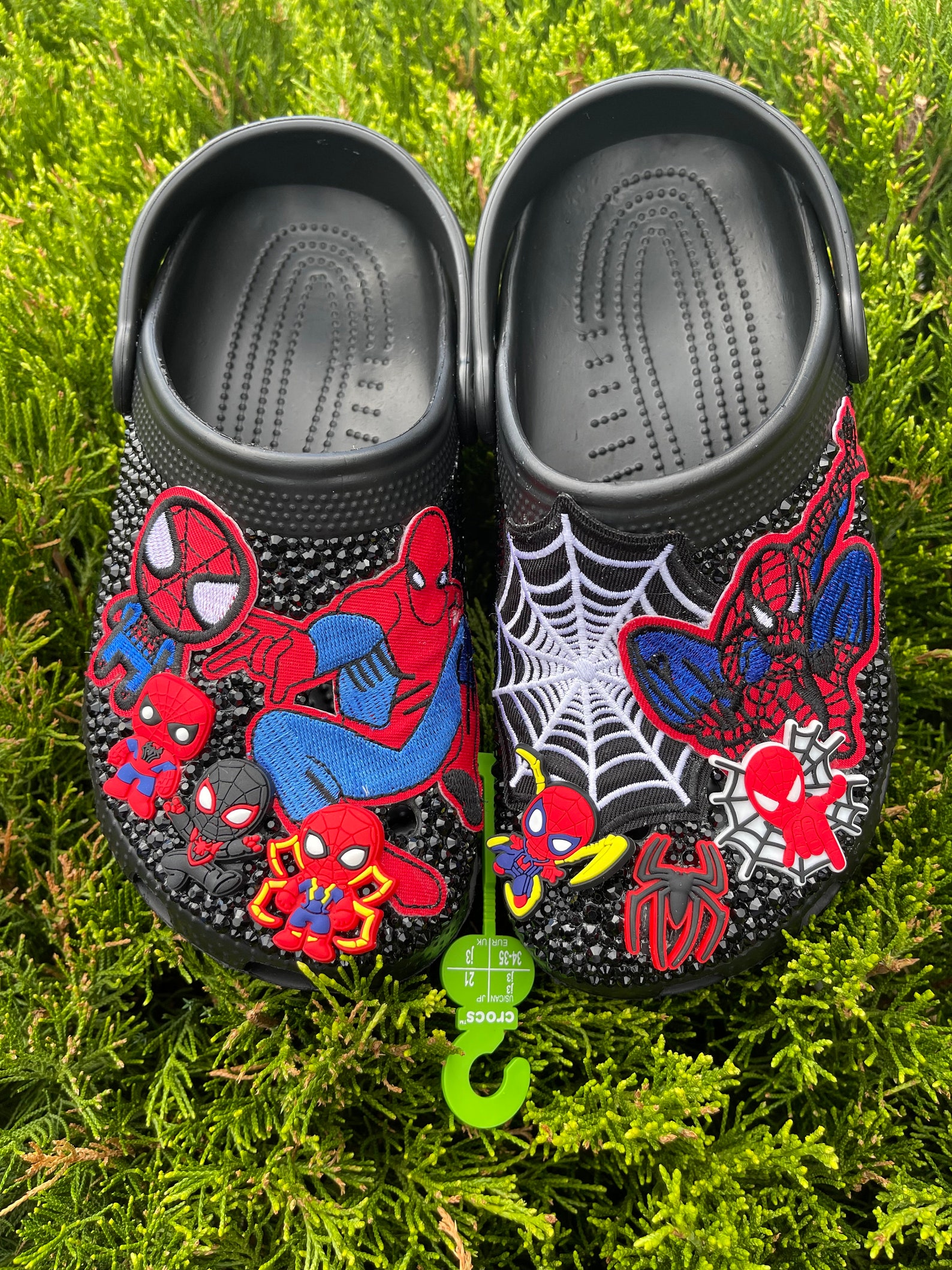spider-man-clogs-for-kids-black-crocs-with-charms-etsy
