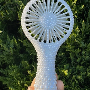 Pearl bling fan, wedding gift, wedding fan for bride, gift for her, pearl bling fan