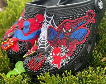 Spider man Clogs for Kids Black Spider man Crocs Gift for Spider man Lovers Etsy UK
