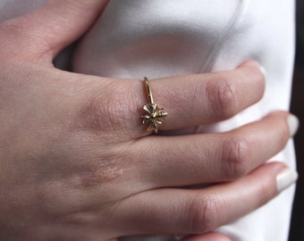 14K Dragonfly Ring, Gold Dragonfly Ring, Gold Rings, 14k Gold Dragonfly Ring, Dragonfly Jewelry, Rings for Women, Bee Ring, Butterfly Ring