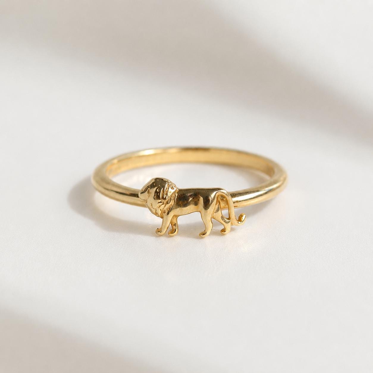 Solid Gold Lion Ring Vintage - Etsy