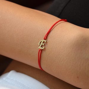 Pulsera con inicial de oro de 14 quilates, pulsera con cadena de letras de oro, pulsera de oro con letras personalizadas, pulsera de la amistad, regalo para él y para ella