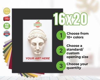 16x20" Acid-Free Matboard – Rectangle Opening, White Core