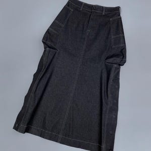 Women's Vintage 90s Le Jean de Marithe Francois Girbaud Extreme Maxi Denim Skirt Size IT 44 USA 29 F 38