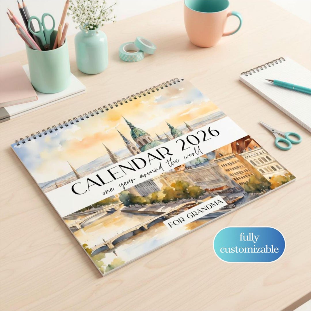 2026 Travel Calendar custom 2026 Wall Calendar Illustrated 12 Month ...