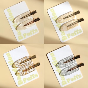 Creaseless Hair Clips | No Crease Hair Clips | Makeup Hair Clip | No Bend Styling Clip | Kylie Hair Clip | Set of 2 | 8 Colors