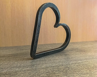 Personalized Metal Heart – Hand-Forged Gift for 6th or 11th Wedding Anniversary gift – Custom Iron Anniversary Gift – Romantic Home Decor