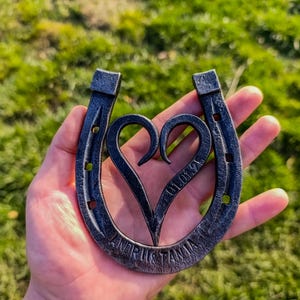 Personalized Forged Horseshoe with Heart – Iron Anniversary Gift, Custom Wedding Date, 6th or 11th Anniversary Keepsake