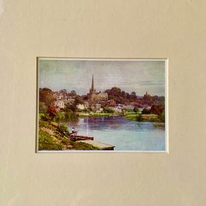 The Wye Ross, Herefordshire -  Original 1909 Mounted Print by Sutton Palmer! Price Reduced!