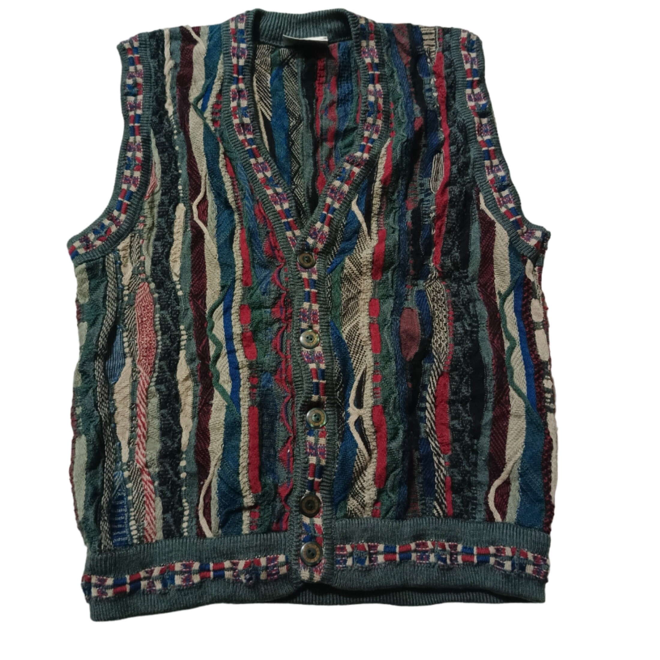 Vintage 90 s Coogi Style Meeroo Australia Cardigan Vest Sweater for Men Knitted Sweater Wool Knit Sweater Textured Stripe Pattern Etsy UK