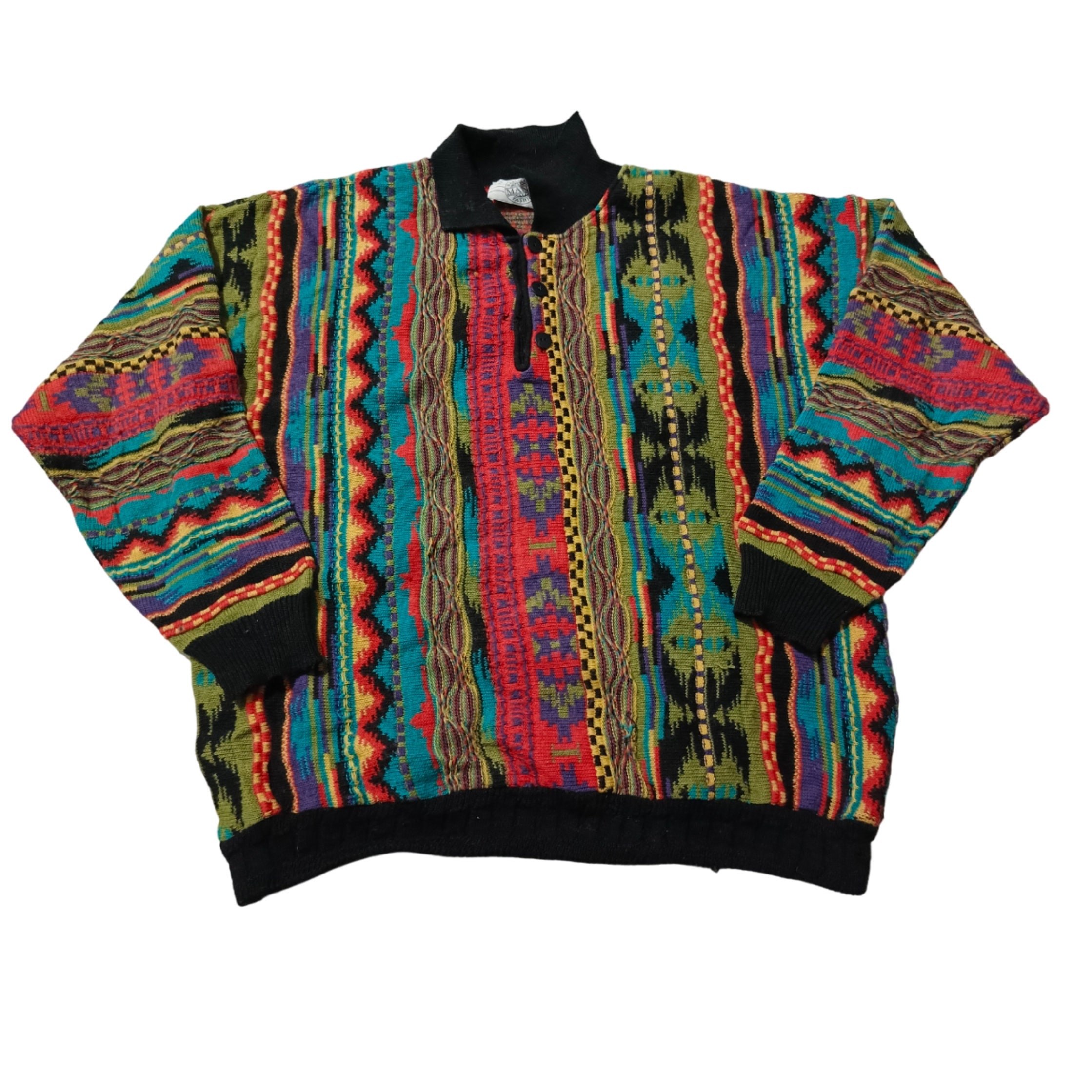 Vintage 90's Coogi Style Collared Pullover Sweater 90's Vintage 90's Coogi Style Collared Pullover Sweater 90's