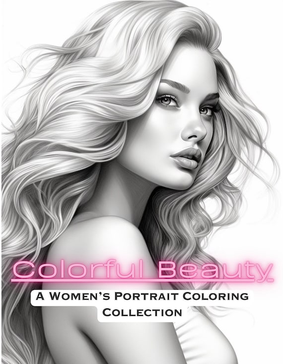 Stylish Female Portrait Art: Vibrant Coloring Pages for Adult Relaxation and Creativity