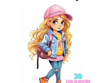 Children's Fashion Coloring Pages with 30 Stylish Outfits, Digital Download