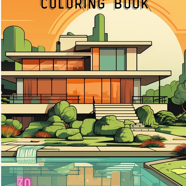 A Mid-Century Modern Coloring Book