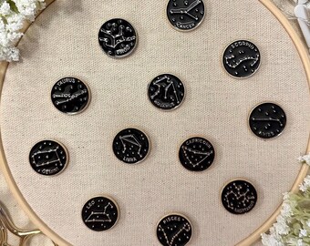 Zodiac Constellation Needle Minders for Embroidery or Cross Stitch