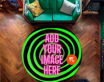 Custom Round Game Disc Rug, Personalized Rug, Special Area Rug, Brand Logo, Image Here Rug, Customized Gift Rug, Company Mat